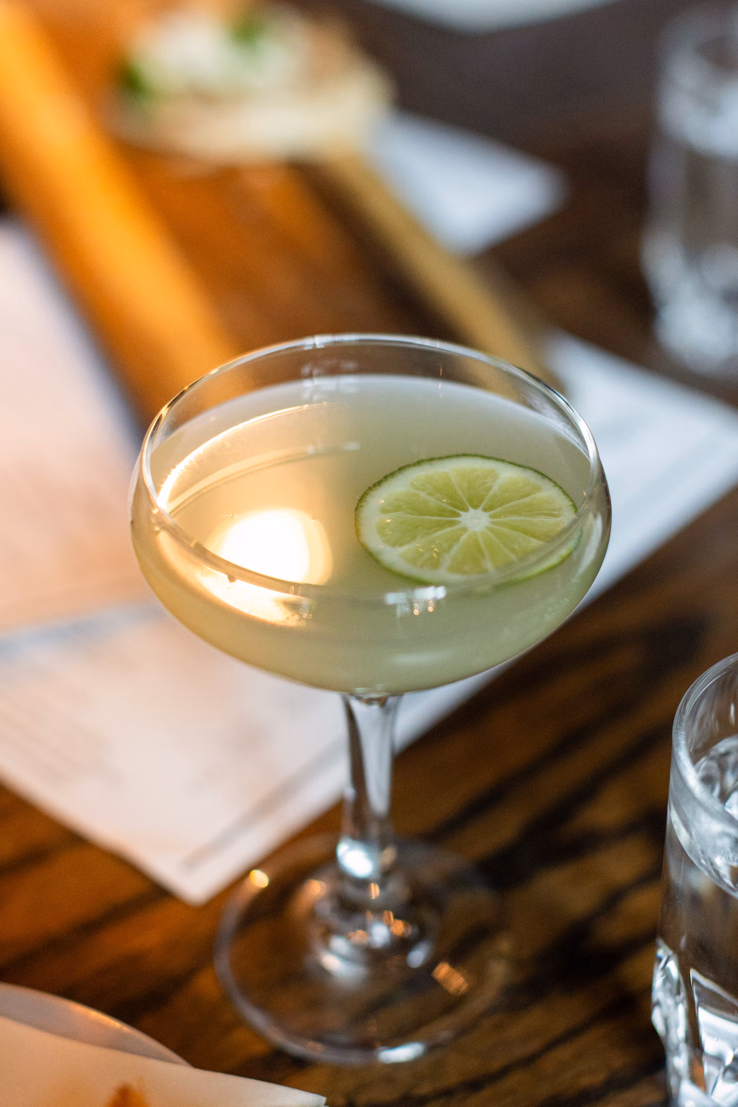 close up of gimlet cocktail