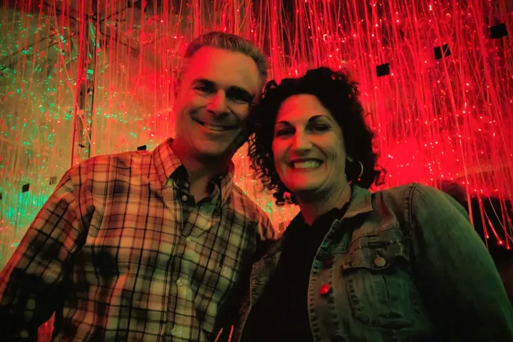 a man standing in front of a stage