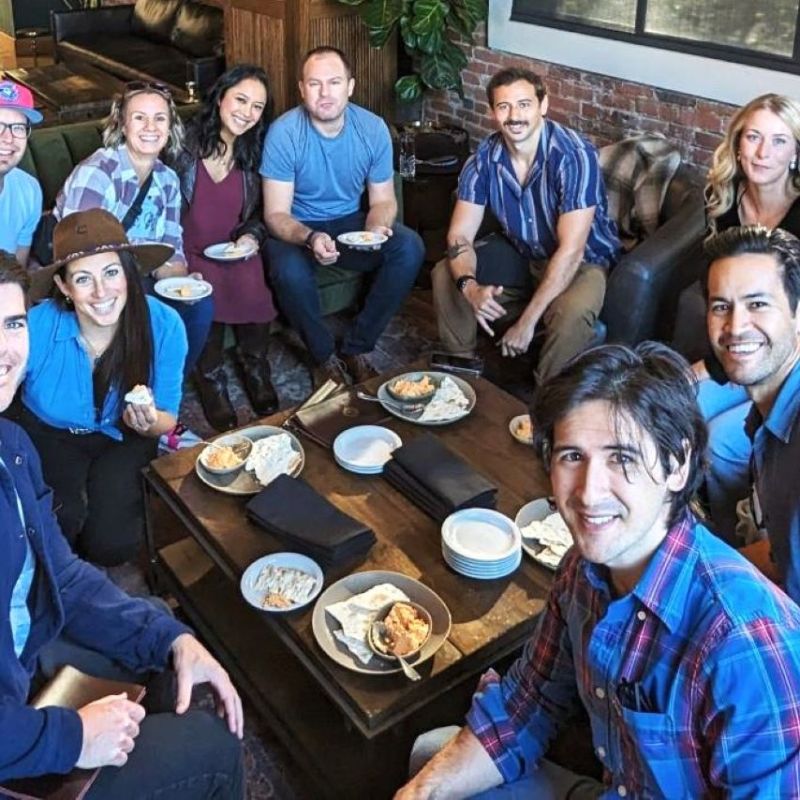 group of people smiling at camera